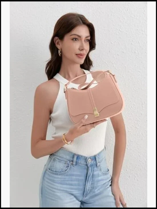 Vintage Retro Vegan Leather Shoulder Bag Quilted Crossbody Clutch Tote - Picture 2 of 7